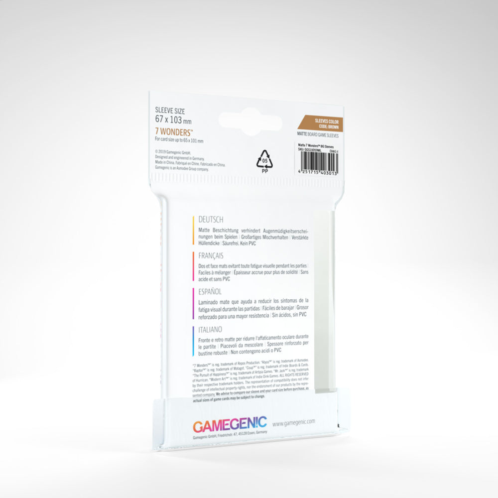 GameGenic - Matte Board Game Sleeves: 7 Wonders (67mm x 103mm)