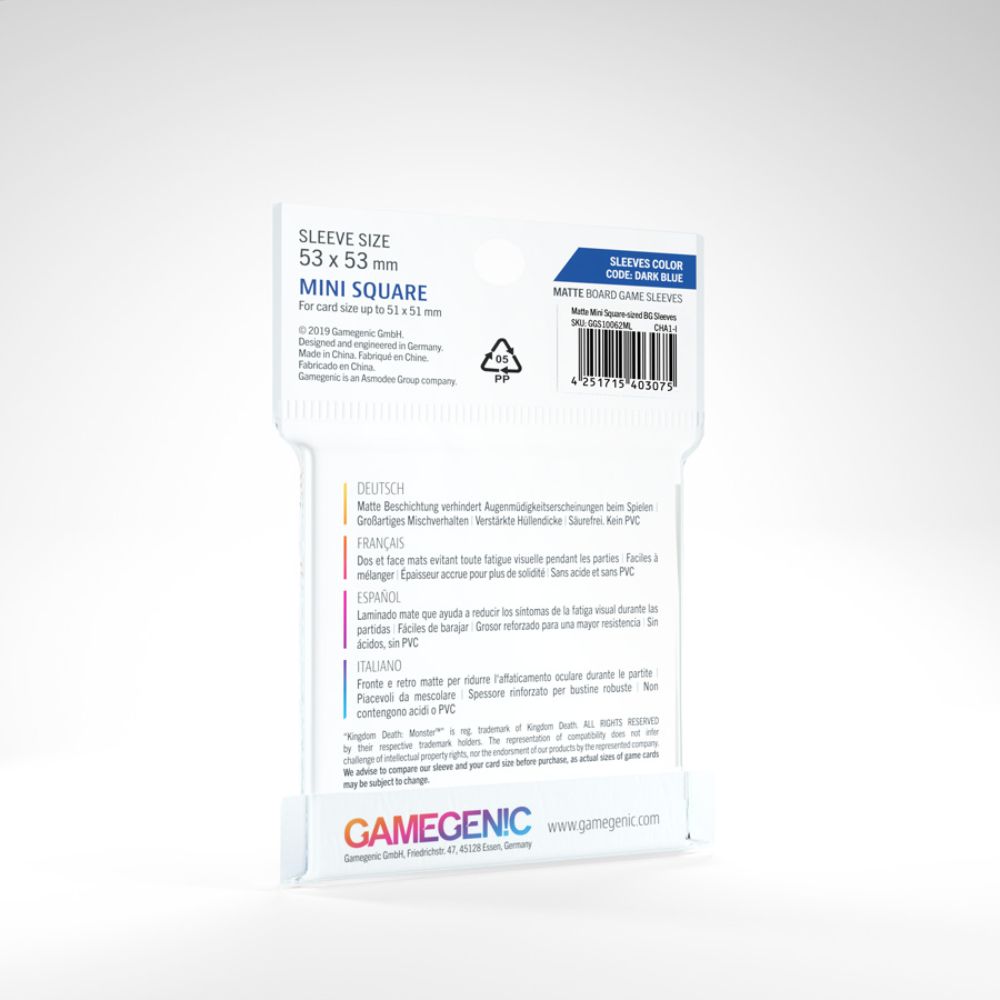 GameGenic - Matte Board Game Sleeves: Mini Square (53mm x 53mm)