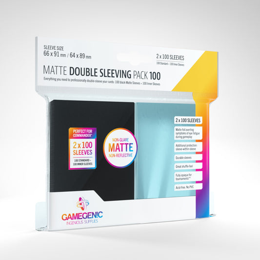 GameGenic - Matte Double Sleeving Pack: Black (100)