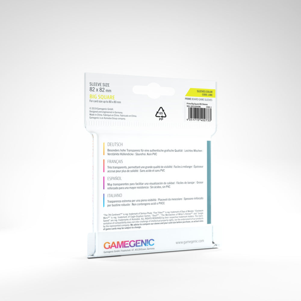 GameGenic - Prime Board Game Sleeves: Big Square (82mm x 82mm)